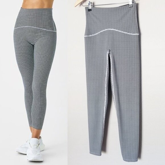 SPANX Booty Boost Active Houndstooth Leggings Ankle Spanxshape Navy White S $118 - Picture 4 of 16